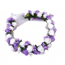 Artificial Wedding Hair Wreath - Elegant Bohemian Headdress, [Purple]
