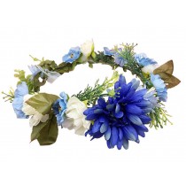 Blue Wedding Hair Wreath Elegant Design Artificial Floral Headband