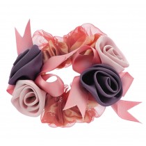 Beautiful Elegant Scrunchie Elastics Ponytail Holder Hair Rope/Ties Pink