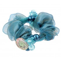Beautiful Elegant Scrunchie Elastics Ponytail Holder Hair Rope/Ties Blue