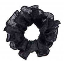 Sweet Elegant Silk Yarn Scrunchie Elastics Ponytail Holder Hair Rope/Ties Black
