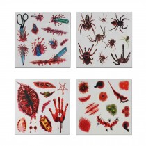 Set of 8 Halloween Scared Tattoo Stickers, Disposable and Waterproof [B]