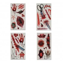 Set of 8 Halloween Scared Tattoo Stickers, Disposable and Waterproof [G]