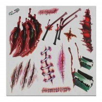 Set of 8 Halloween Scared Tattoo Stickers, Disposable and Waterproof [I]
