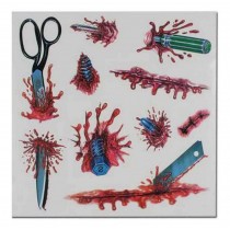 Set of 8 Halloween Scared Tattoo Stickers, Disposable and Waterproof [M]