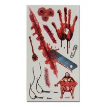 Set of 8 Halloween Scared Tattoo Stickers, Disposable and Waterproof [P]