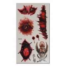 Set of 8 Halloween Scared Tattoo Stickers, Disposable and Waterproof [Q]