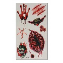 Set of 8 Halloween Scared Tattoo Stickers, Disposable and Waterproof [S]