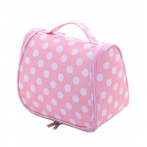 Portable Cosmetic Bag Toiletry Bag Travel Makeup Bag Dot Pink
