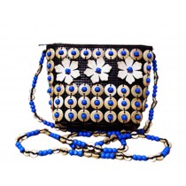 Unique Bohemia Ladies Mini Cross Over Bags Handmake Crossbody Handbags Blue