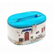 Household Essentials Grooming Travel Cosmetic Bag PU Makeup Organizer Blue