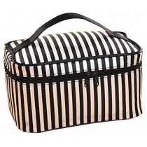 Travel Cosmetic Bag Cartoon Bucket Bag Cosmetic Pouch (Black And White Stripes)