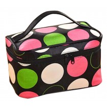 Travel Cosmetic Bag Cartoon Bucket Bag Cosmetic Pouch (Colorful Dot)