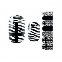 Set of 5 Stylish Nail Stickers Nail Decals Manicure Tips Zebra