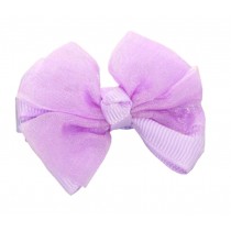 10PC Pure Purple Chiffon Bowknot Hair Clips for Baby Girls