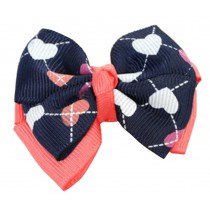 [Hearts] 7PC Bowknot Hair Barrettes for Little Girls