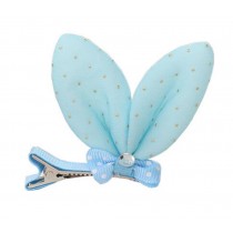 Baby Girls Blue Hair Pins Rabbit Ears Design Hair Barrettes, 10 PCS