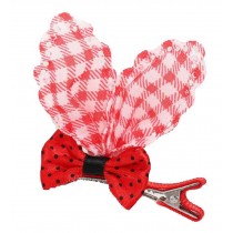 10 PCS Hair Barrettes - Red Lattice Hair Clips for Baby Girls