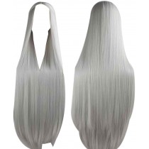 Center Parting Long Straight Cosplay Wig for Halloween Anime Fans [Gray]