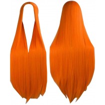 Center Parting Long Straight Cosplay Wig for Halloween Anime Fans [Orange]