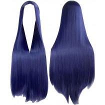 Center Parting Long Straight Cosplay Wig for Halloween Anime Fans [Deep Blue]