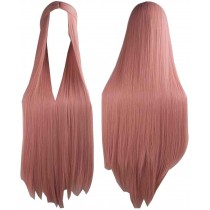 Center Parting Long Straight Cosplay Wig for Halloween Anime Fans [Pink]
