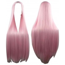 Center Parting Long Straight Cosplay Wig for Halloween Anime Fans [Pink-1]