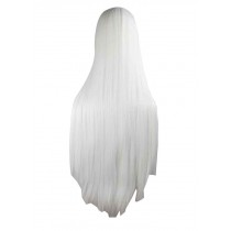 Center Parting Long Straight Cosplay Wig for Halloween Anime Fans [White]