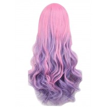 Multicolor Cosplay Long Wavy Wig for Lolita Halloween Party Anime Fans