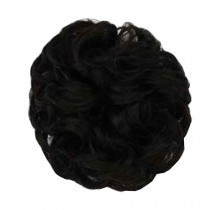 Fake Hair Bun with Elastic Hair Band, Easy to Wear [Brown Black]
