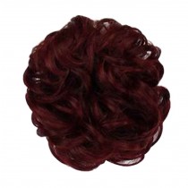 Fake Hair Bun with Elastic Hair Band, Easy to Wear [Red Wine]