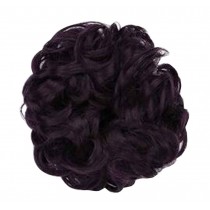 Fake Hair Bun with Elastic Hair Band, Easy to Wear [Dark Purple]