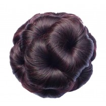Fake Hair Bun with Hair Clip, Easy to Wear [Red Wine]