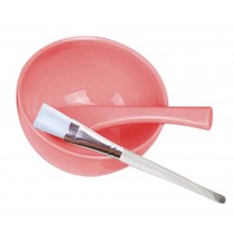 [Pink] 3 in 1 DIY Facial Mask Tools Face Mask Mixing Bowl Set