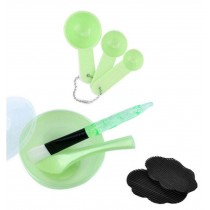 [Green] DIY Facial Mask Tools Facial Mask Bowl Set Makeup Kit