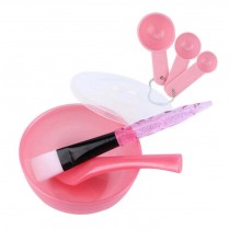 [Pink] DIY Facial Mask Tools Mask Bowl Brush Spoon Set