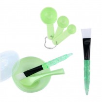 [Green] A Set of DIY Facial Mask Tools Bowl Brush Spoon Set
