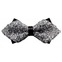 Luxury Angular Neckties Man's Super Set Auger Bow Ties Fashion Bowtie Silver