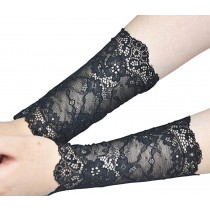 1 Pair Lace Wrist Protector Women Wrist Sleeves Black 15cm