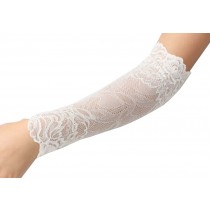 1 Pair Lace Wrist Protectors Elbow Guards Women Arm Sleeves White