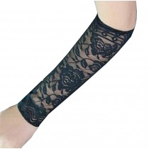 1 Pair Fashion Lace Bracers Elbow Guards Women Arm Sleeves Black