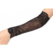 1 Pair Stylish Lace Bracers Elbow Guards Women Arm Sleeves Black