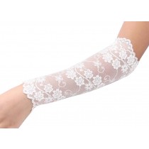 1 Pair Elegant Lace Bracers Wrist Protector Elbow Guards White