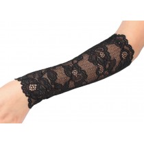 1 Pair Pretty Lace Bracers Wrist Protector Wrist Sleeves Elbow Pads Black