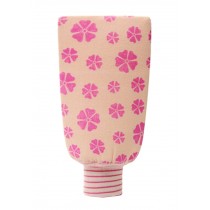 Set of 2 [Plum Flower Pink] Bath Mitt Shower Glove Exfoliating Glove