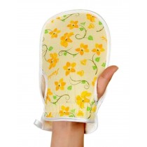 Set of 2 [Orchid Yellow] Bath Mitt Shower Glove Body Exfoliating Glove