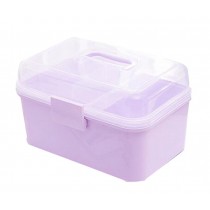 Portable Handheld Family Medicine Cabinet First Aid Kit Storage Box Light Purple