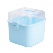 Portable Handheld Family Medicine Cabinet First Aid Kit Storage Box Blue