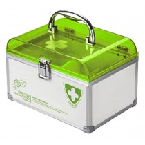 Portable Lock Handheld Family Medicine Cabinet First Aid Kit Storage Box Green