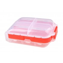 Mini Portable 8-Slot Pills/Vitamins Box Multi-Purpose Organizer Red